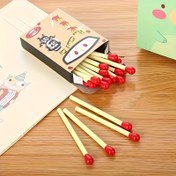 Resim 20 adet, 20 adet Taşınabilir Kibrit Şeklinde Mini Tükenmez Kalem - Yaratıcı Ödül Grafiti Boyama Kalemi, Ofis Kalem Kırtasiye Boncukları, 0.5mm Mavi Dolum 
