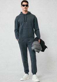 Resim Orta Antrasit Desenli Pamuklu Sweatpant / Eşofman Altı - Orta Antrasit / S 