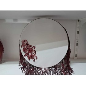 Resim Gülce Bordo Püsküllü Aplikli Gelin Tefi 