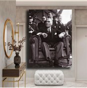 Resim Çizgili Pantolonlu Mustafa Kemal Atatürk Kanvas Tablo 