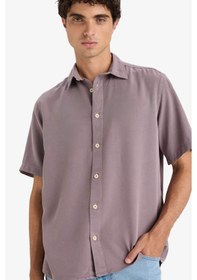 Resim Defacto Regular Fit Tensel Kısa Kollu Gömlek E2530ax25smgr304 Gri 