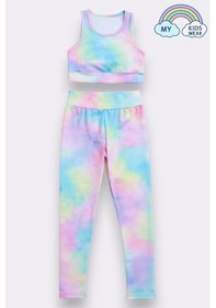 Resim My Kids Wear Kız Çocuk Çok Amaçlı Desenli Mayo & Spor Takımı 12452 Açık Mavi - Somon 