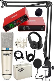 Resim Hype Store Stüdyo Ekipmanları Style Paket-3 CX1 Mikrofon Ses Kartı Stüdyo Kayıt Seti 