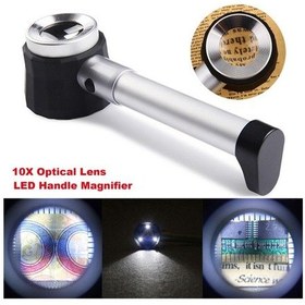 Resim 10X Optik Ölçekli Metal El Büyüteç Cam Lens 3 Led Işıklı Fermuarl N11.835 