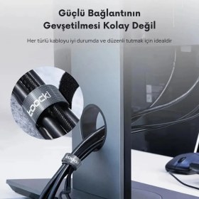 Resim Coofbe 5 Renk 25 Metre Cırt Cırt Bantlı Kablo Sarıcı Düzenleyici Organizatör Kablo Düzenleme 