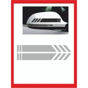 Resim Araba Aynası Için Şerit Sticker - Oto Sticker - Araba Sticker - 20CM x 2,5 cm 2 Adet 