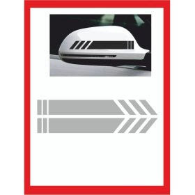 Resim Araba Aynası Için Şerit Sticker - Oto Sticker - Araba Sticker - 20CM x 2,5 cm 2 Adet 