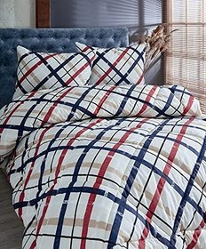 Resim Çift Kişilik Baskılı Pamuklu Silikon Yorgan + Yastık / P2 