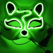 Resim Youmex Led Işıklı Tilki Yüz Maskesi - Halloween Parti Cosplay Gözlükleri - Sabit/slow/fast Flash Modları - 10 Renk Seçeneği - Pvc + El Tel Malzeme Pil Dahil Değil 