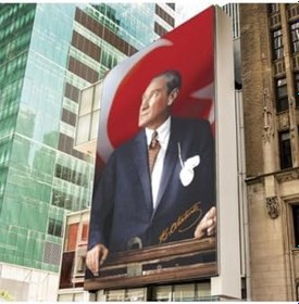 Resim ZC Bayrak Atatürk Baskılı Raşel Kumaş Türk Bayrağı 1000x1500 cm 