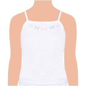 Resim 6 Lı Paket Tutku Kız Çocuk Ip Askılı Atlet Beyaz % 100 Pamuk 