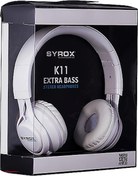 Resim Syrox K11 Extra Bass 1.50mt 3.5mm AUX Kablolu Mikrofonlu Kulak Üstü Kulaklık - Beyaz 