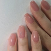 Resim 24 Adet Saf Renk Tatlı Nude Hafif Lüks Stil Basınçlı Yapay Tırnaklar, 1 Adet Bant & 1 Tırnak Törpüsü ile 
