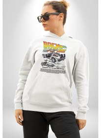 Resim Camaro Chevrolet Kadın Erkek Beyaz Kapüşonlu Sweatshirt Hoodie Beyaz 