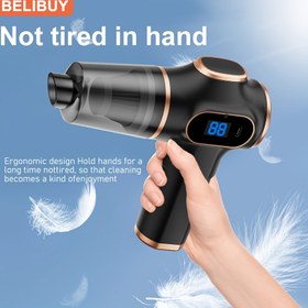 Resim Taşınabilir Araba Elektrikli Süpürge, 2'si 1 arada Üfleme ve Emme Stili, Hafif 335g, 2000mAh Şarj Edilebilir Pil, 5KPA Emiş Gücü, Çoklu Boşluk Araçları, Araba Temizliği ve Bakımı için Uygun, Karnaval Festivali Hediyesi 
