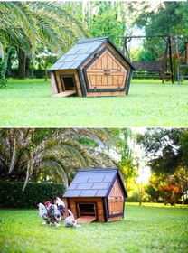 Resim MANDU Ahşap Tavuk Kümesi (6 Tavuk) ve Güvercin Evi 