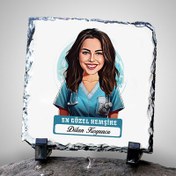 Resim Karikatürlü En Güzel Hemşire Dekoratif Taş 