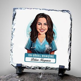 Resim Karikatürlü En Güzel Hemşire Dekoratif Taş 