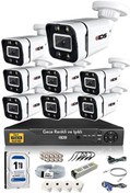 Resim 8 Kameralı 5 MP Sony Lensli 1080P FHD Su Geçirmez Cepten İzle Gece Renkli Full Kamera Seti DS-2031HD-WL-SET8-1TB IDS