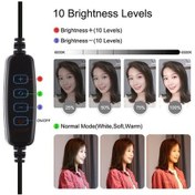 Resim Wondernest Puluz Yuvarlak Tabanlı Montaj + 6.2 3 Modlu Usb Kısılabilir Led Halka Işık, Ayarlanabilir Yükseklik: 18-28cm, Video Montaj Işıkları 