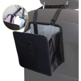 Resim Luti Concept Oto Araba Ofis Çöp Kutusu Portatif Su Geçirmez Çöp Çantası Araç Içi Taşınabilir Katlanabilir Pratik Askılı Çok Amaçlı Organizer Oto Çöp Kovası 