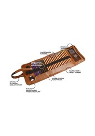 Resim 2k Rulo Kalemlik,sanatsal Kalemlik,dereceli Kalem,teknik Çizim Çantası,vegan 24'lü,çıtçıtlı,açık 21 58 Cm.,taba Taba 