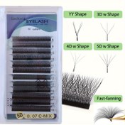 Resim Sackvis W Şekilli Kirpikler Bloom YY 2D 3D 4D 5D C/D Kıvır 8-15mm Karışık Hızlı Fanning Otomatik Çiçeklenme Premade Fanlar Kirpik Uzatmaları Bireysel Kirpikler 
