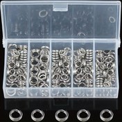Resim 150/350/550 adet Kutulu Açık Halka Seti Paslanmaz Çelik O-Şekilli Halka Balıkçılık Yem Klipsi Swivel Bağlantı Elemanı Karp Balıkçılığı Aksesuarları için 