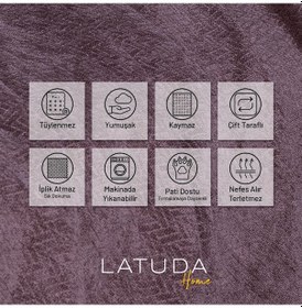 Resim Jakarlı Şönil Koltuk Örtüsü Çekyat Örtüsü Koltuk Şalı 175x300kaymaz Gül Kurusu Gül Kurusu 