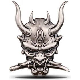 Resim Laptop Etiketi Benzersiz Aşınmaya Dayanıklı Çinko Alaşımı Japon Hayalet Kafa Pencere Çıkartması Araç Malzemeleri Antik Gümüş 