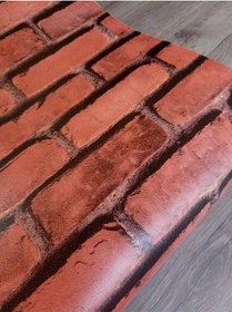 Resim 3 Boyutlu Kızıl Taş Desenli Hava Alabilen Silinebilir Duvar Kağıdı 5 M² Diğer 