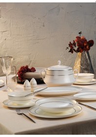 Resim Aryıldız 60 Parça Hn Vanessa Platin Porselen Yemek Takımı Ar252963 Platin 