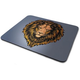 Resim WuW Aslan Kafası Dikdörtgen Kaymaz Taban Mouse Pad 