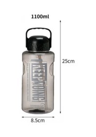 Resim Spor Su Bardağı Büyük Kapasiteli Plastik Yüksek Sıcaklığa Dayanıklı İşçi Büyük Black 1100ml Black 
