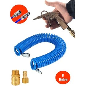 Resim Profesyonel Yüksek Kalite Kompresör Spiral Hava Hortumu 8 mm 8mt 