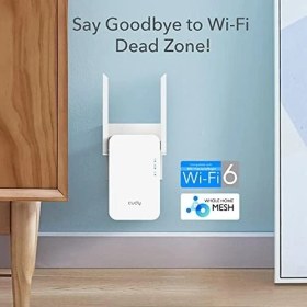 Resim Cudy RE1800 AX1800 Gigabit Mesh Wi-Fi 6 Genişletici Internet Güçlendirici, 2000 Ft2'ye Kadar Alanı Kapsar, 1,8 Gbps Çift Bant Tekrarlayıcı, Ap Modu 