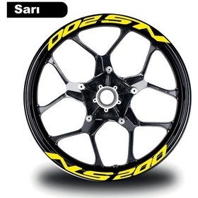 Resim Bajaj Pulsar Ns 200 Yazılı 8 Li Jant İçi Yazı Sticker Sarı 
