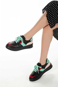 Resim Munshoes Siyah Yeşil Spor Ayakkabı Gz3019 