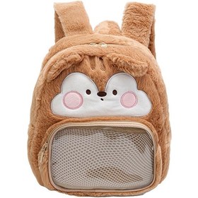 Resim Suntek Peluş Sırt Çantası Piknik Spor Anaokulu İçin Kahverengi 