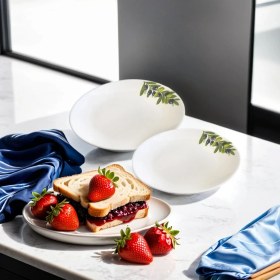 Resim Pearl Zeytin Desenli Tabak /Çap 21 Cm / 4 Adet 