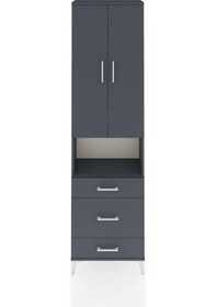 Resim Arges Dolap 4 Raflı 3 Çekmeceli Tek Askılı 60x30x221 Antrasit... Antrasit 