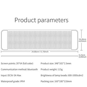 Resim 2 Şeytan Göz Araba Yumuşak Ekran Led Piksel Panel Işık Diy Programlanabilir Esnek 1pc 34.8x10.2cm 1 Piece Set 