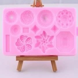 Resim Coşan Pastacılık Silikon Kalıp Fuşya Taşlar 