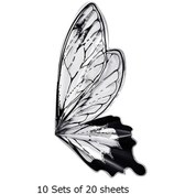 Resim Çiçek Ambalaj Kağıdı Çiçek Ambalaj Malzemesi Modelleme Kelebek Kanatları Buket Ambalaj Kağıdı Siyah 