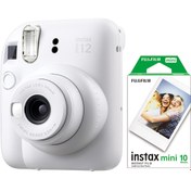 Resim Instax mini 12 Beyaz Fotoğraf Makinesi ve 10'lu mini Film 