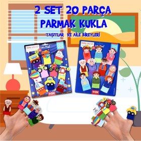 Resim 2 Set - 20 Parça Tox Taşıtlar Ve Aile Bireyleri Parmak Kukla T752 