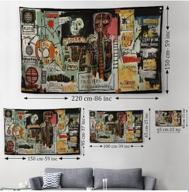 Resim Jean Michel Basquiat Notary Kanvas Duvar Örtüsü-halısı-5002 