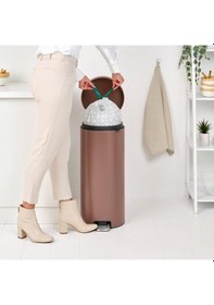 Resim Brabantia Çöp Kutusu 30 Litre Newicon Pedallı Satin Taupe 234040 Diğer 