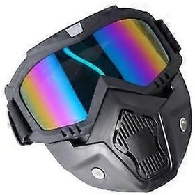 Resim Motosiklet Gözlükleri Kask Sürüş Gözlükleri Yüz Örtüsüyle Gözlükler 