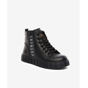Resim Greyder Kız Çocuk Siyah Hakiki Deri Sneaker Bot 5k5nb66650 Sıyah Floter 